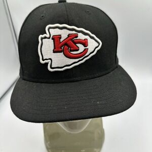Kansas City Chiefs Hat NFL Fitted Mens 7  Black Red 100% Wool 59 New Era